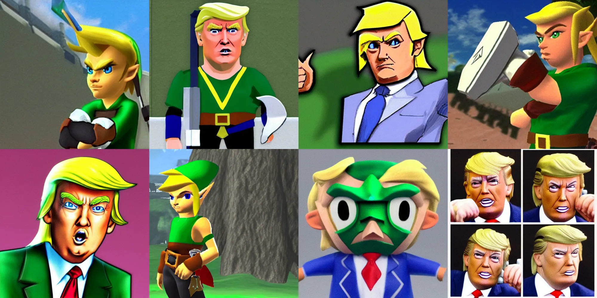 Prompt: donal trump as link in ocarina of time