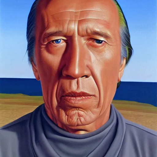 Image similar to painting of david carradine by rene magritte, hd, 4 k, detailed, award winning