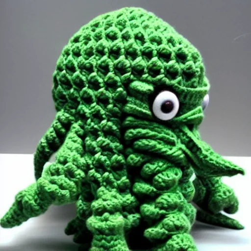 Image similar to a crocheted cthulhu toy for a baby