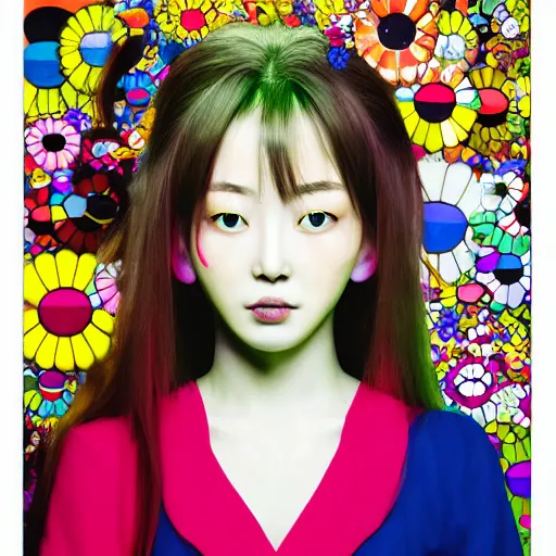 Image similar to a surreal portrait of a girl by takashi murakami, 4 k