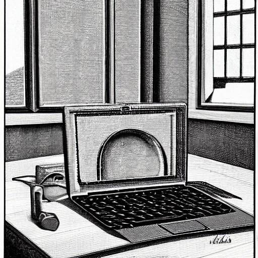 Image similar to laptop by escher, m. c.