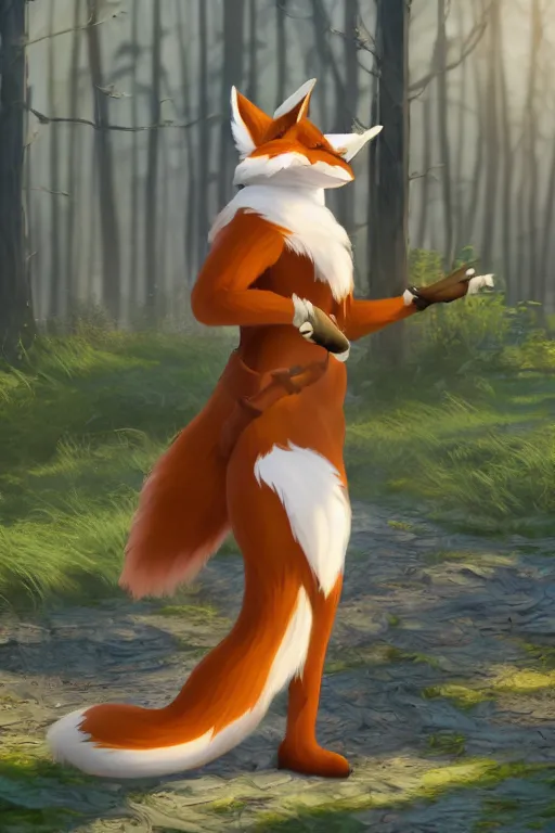 Prompt: a medieval fox furry fursona with a fluffy tail in a forest, backlighting, cgi, rendered in unreal engine, trending on artstation, cartoon, trending on furaffinity