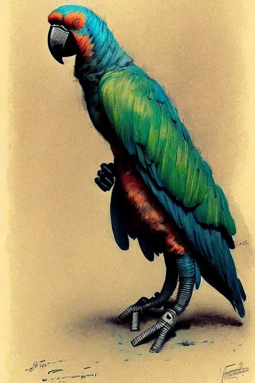 Image similar to ( ( ( ( ( 1 9 5 0 s retro future android robot parrot. muted colors., ) ) ) ) ) by jean - baptiste monge,!!!!!!!!!!!!!!!!!!!!!!!!!