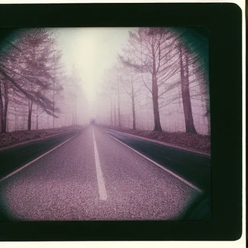 Image similar to polaroid of a dream double exposure road sea stars high contrast