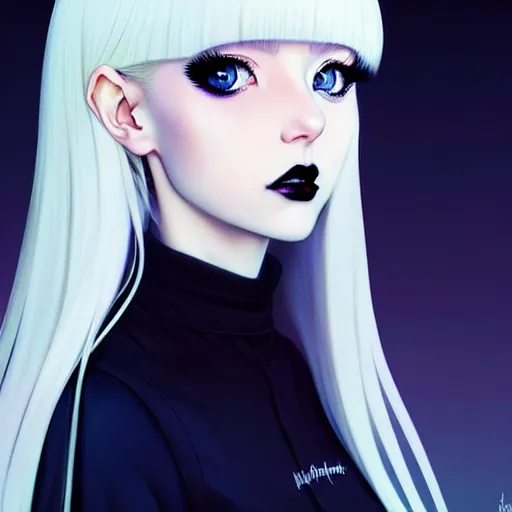 Prompt: a beautiful slim goth girl with blonde hair ignores you, art by ilya kuvshinov and lois van baarle and ross tran and range murata and artgerm and andy warhol, norman rockwell, digital art, highly detailed, profile picture, intricate, sharp focus, trending on artstation hq, deviantart, pinterest, unreal engine 5, 4 k uhd image