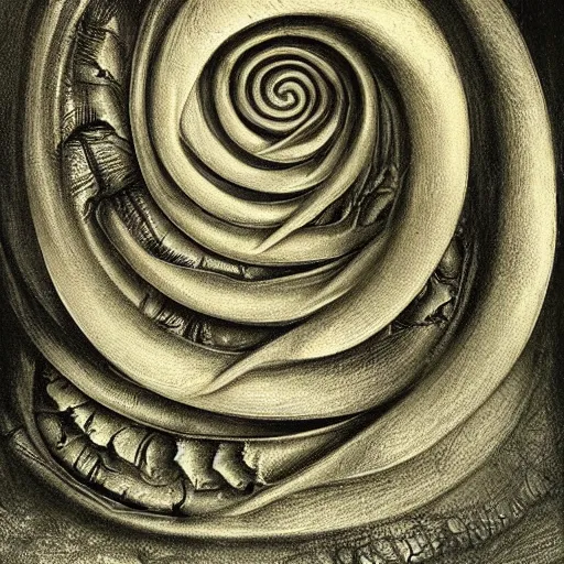 Image similar to spiral, by hr. giger, photorealistic