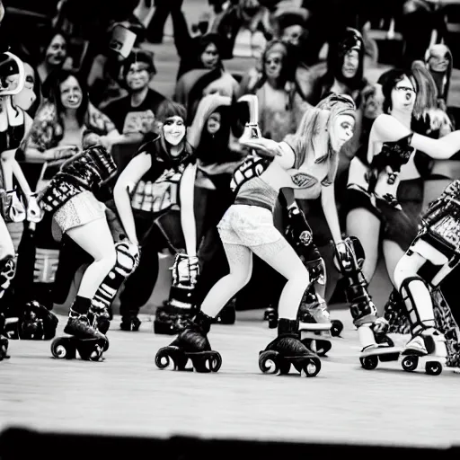 Image similar to roller derby riot grrl robots