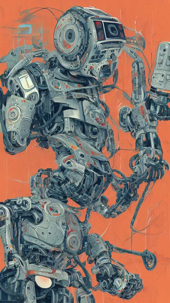 Image similar to robot painting a robot on canvas, intricate, highly detailed, photorealistic, film still, by sachin teng.