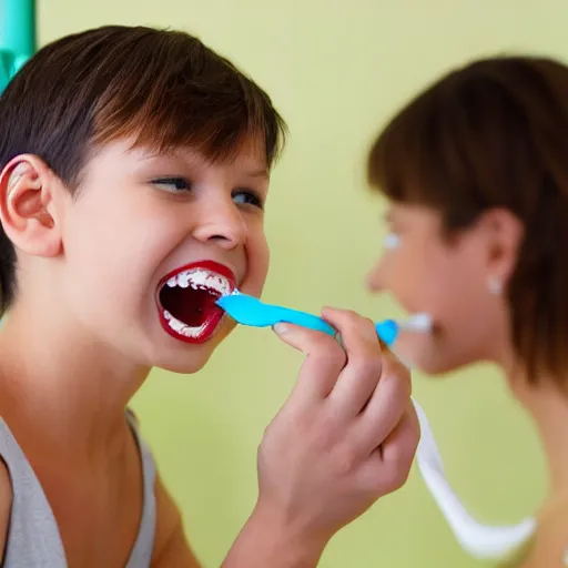 Image similar to teeth brushing teeth