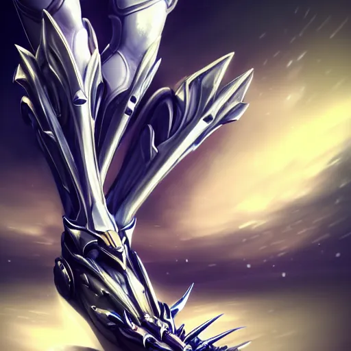 Image similar to very close up foot pov shot, detailed foot shot, feet art pov, hyperdetailed elegant beautiful stunning hot anthropomorphic mecha female dragon giantess laying down showing detailed sharp dragon feet to camera, furry paw pov art, anthro paw art, sharp silver armor, elegant legs, warframe destiny fanart, giantess art, dragon paws, furaffinity, octane