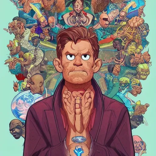 Image similar to a powerful psychic man emitting psychic power, psychic, psychic powers, detailed, highly detailed, hyper detailed, aesthetic!, trending on artstation, artstation, trending on tumblr, by jamie hewlett, by geof darrow, by artgerm, by loish, fantasy, fantasy aesthetic,