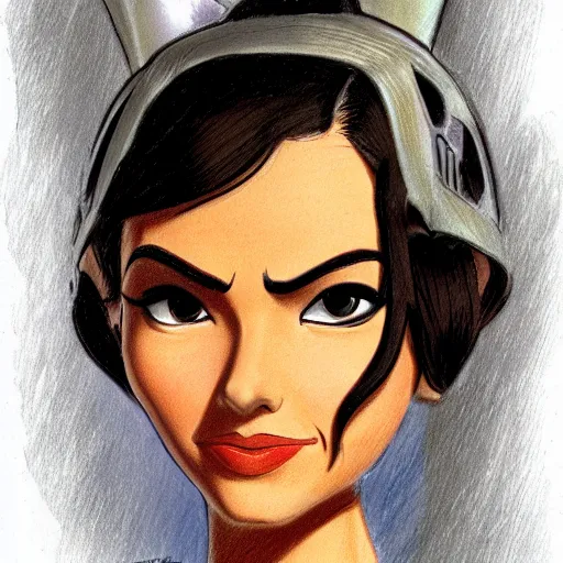 Image similar to milt kahl sketch of victoria justice as princess padme in star wars episode 3