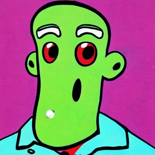 Prompt: handsome squidward portrait, realistic, pop art, vivid colors