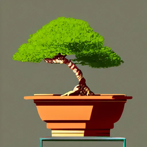 Image similar to bonsai acacia! tree but minimalistic concept art by frank stella gilleard james whalen tom, colorful, soft light, trending on artstation, minimalism