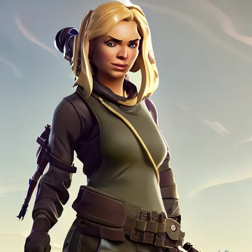 Image similar to blonde female : : as polished sniper cosplay : : weta disney pixar movie still photo : : hi - fructose, sci fi decadent highly - detailed digital painting, golden ratio, octane render, artstation, smooth, sharp focus, fortnite, artgerm, mucha, loish, wlop : :