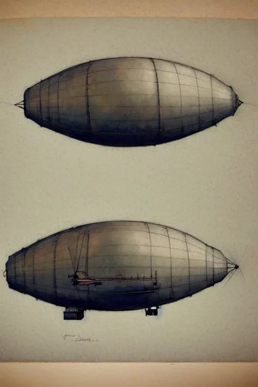 Image similar to (((((1950s airship blimp dirigible . muted colors.))))) by Jean-Baptiste Monge !!!!!!!!!!!!!!!!!!!!!!!!!!!