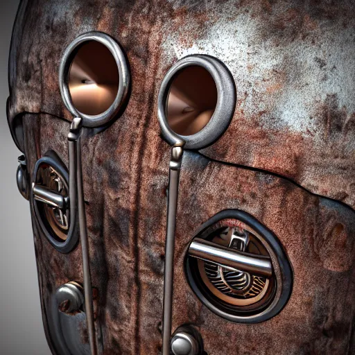 Prompt: steampunk rusty airpods closeup, 8k, realistic, sharp, high details, photo studio quality, ray traced