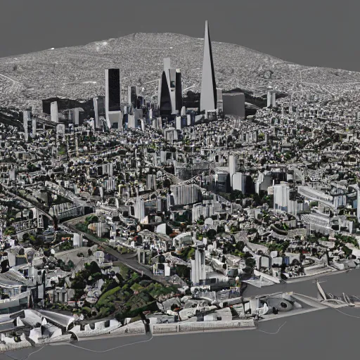 Prompt: a 3D model of San Francisco