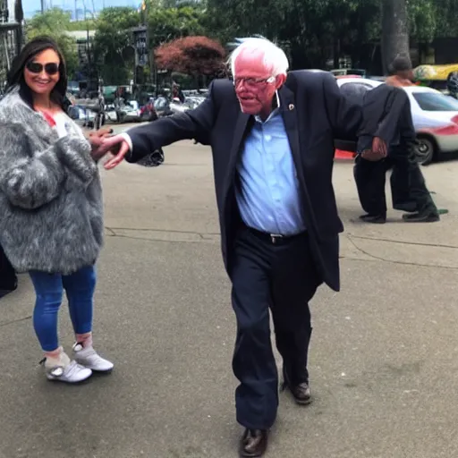 Image similar to bernie sanders wearing a gorilla costume