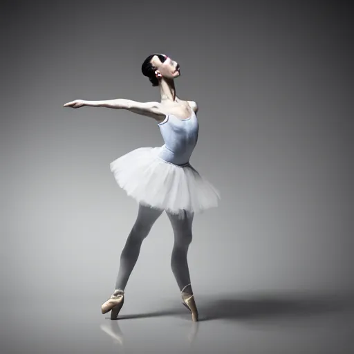 Image similar to ballerina dance in smoke, full body, two detailed legs and hands, highly detailed, photorealistic portrait, bright studio setting, studio lighting, crisp quality and light reflections, unreal engine 5 quality render