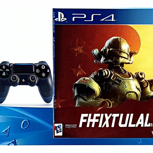 Image similar to Playstation 4 boxart for Fallout 5, product photo
