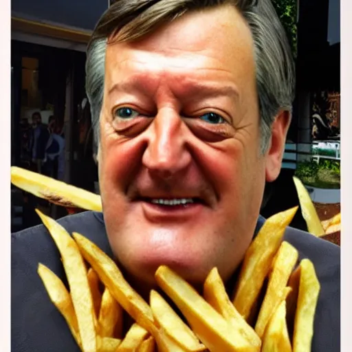 Image similar to [ french fries ] as ( stephen fry ) hybrid intercross mix