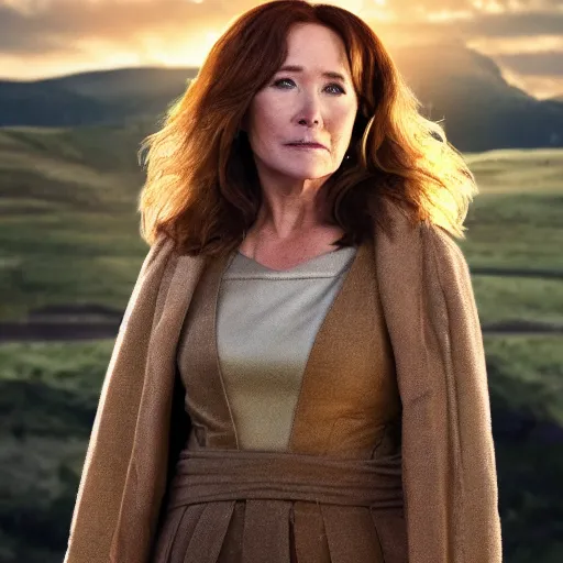 Prompt: mary mcdonnell as catlyn stark golden hour cinematic