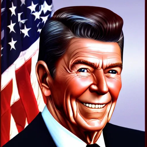 Prompt: ronald reagan. snapshot from the sims