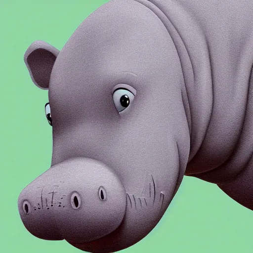 Prompt: grey hippo with silly eyes, art, cartoon, profile picture, hd