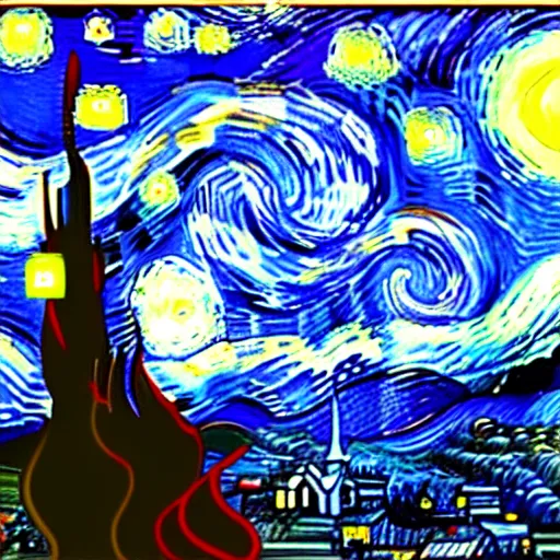 Image similar to starry night gigachad