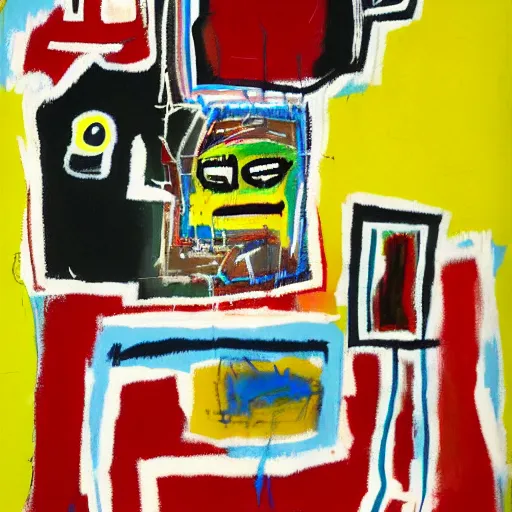 Prompt: abstract basquiat oil painting