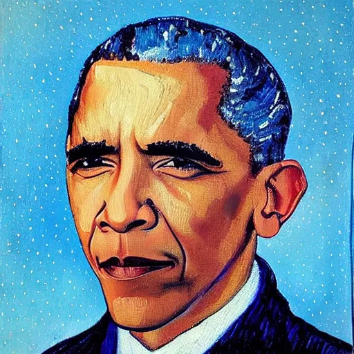 Image similar to a fusion of Barack Obama and Joe Biden painted by Vincent Van Gogh, presidential fusion, mix of Biden and Obama, oil painting