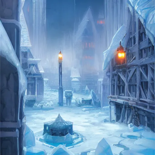 Prompt: a city in the ice by andreas rocha
