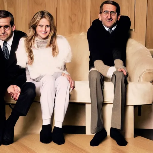 Image similar to Steve Carell wear's fluffy black socks