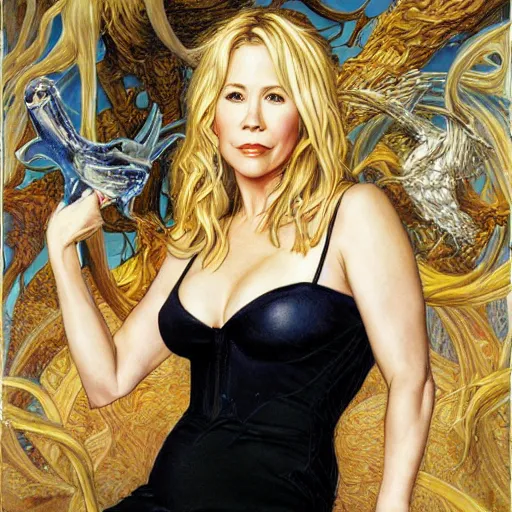 Prompt: Christina Applegate, by Mark Brooks, by Donato Giancola, by Fiona Stephenson, by Yoann Lossel