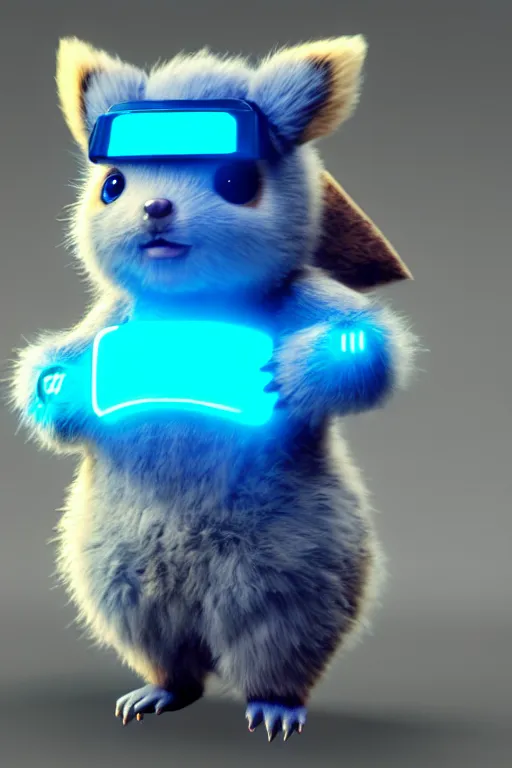 Prompt: high quality 3 d render cyberpunk very cute fluffy! wombat cyborg, mechanical paw, highly detailed, unreal engine cinematic smooth, in the style of detective pikachu, hannah yata charlie immer, neon blue light, low angle, uhd 8 k, sharp focus