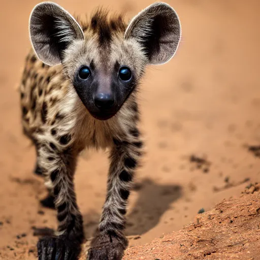 Image similar to baby hyena, 8 k photography