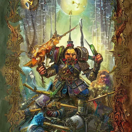 Prompt: Warhammer, looking like Russian fairy tale. High quality, high detailed illustration for book. Awarded image