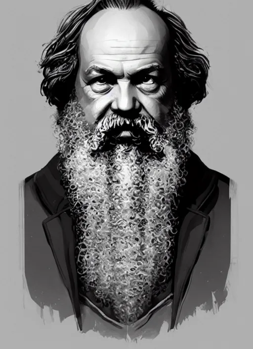 Image similar to highly detailed portrait karl marx in gta v, stephen bliss, unreal engine, fantasy art by greg rutkowski, loish, rhads, ferdinand knab, makoto shinkai and lois van baarle, ilya kuvshinov, rossdraws, tom bagshaw, global illumination, radiant light, detailed and intricate environment