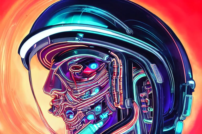 a mm 9 with neon decorations, futurism, 3 d,, Stable Diffusion
