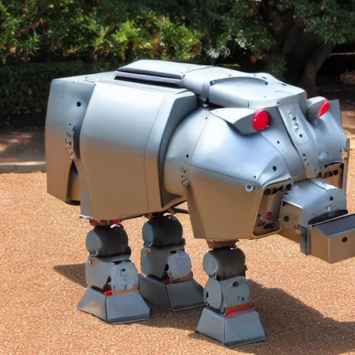 Image similar to a giant domestic pig machine robot