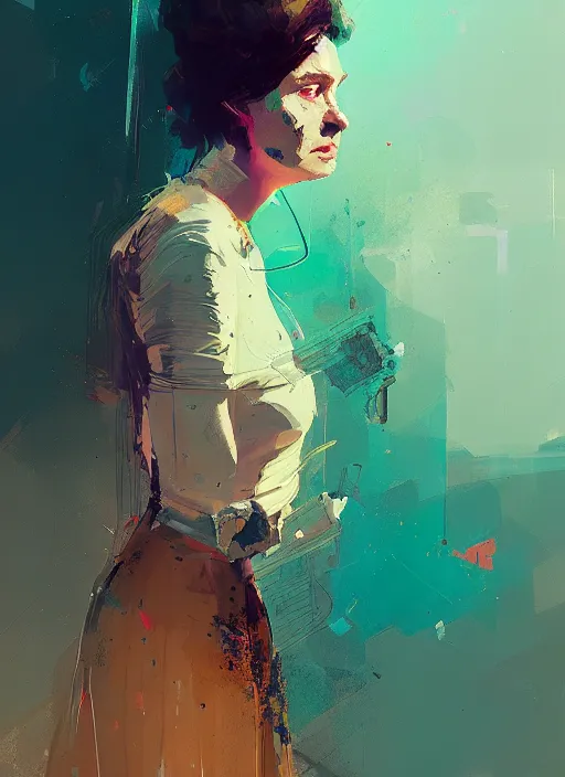 Image similar to portrait of a lady, by ismail inceoglu