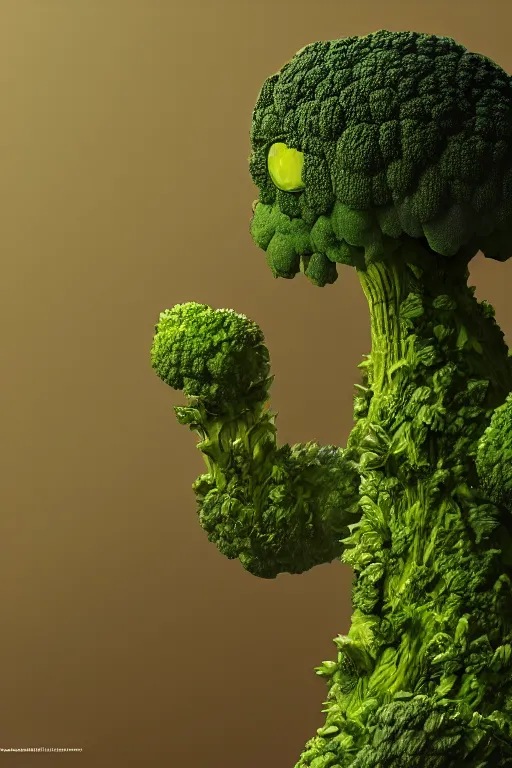 Prompt: a humanoid figure broccoli monster, highly detailed, digital art, sharp focus, ambient lighting, trending on art station