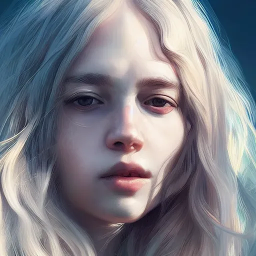 Prompt: portrait of inis mona, medium shot, digital art, illustration highly detailed, 1 2 3 4, by wlop