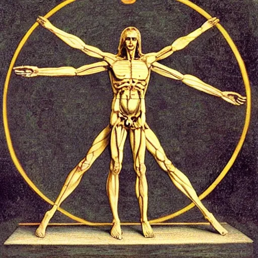 Image similar to The Vitruvian Man revisited by Giger