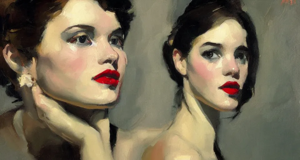 Image similar to painting by malcolm t liepke, young woman, detailed, stunning