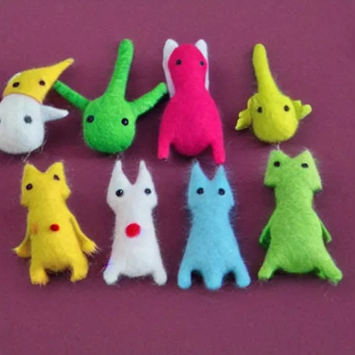 Prompt: pikmin felt doll