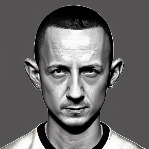 Image similar to photorealistic chester bennington. hyperdetailed photorealism, 1 0 8 megapixels, amazing depth, high resolution, 3 d shading, 3 d finalrender, 3 d cinematic lighting, glowing rich colors, psychedelic overtones, artstation concept art.