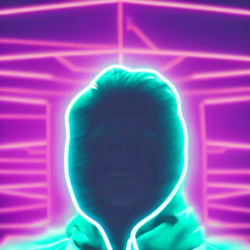 Prompt: bryce wayne in hoodie, portrait, vaporwave, synthwave, neon, vector graphics, cinematic, volumetric lighting, f 8 aperture, cinematic eastman 5 3 8 4 film