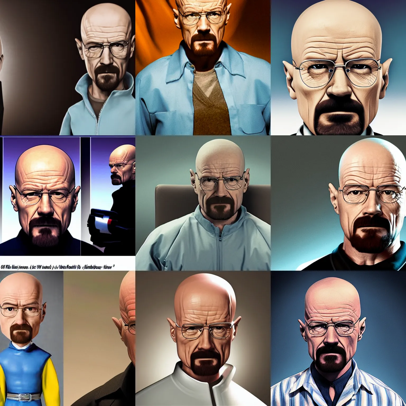 Prompt: Walter White as Megamind